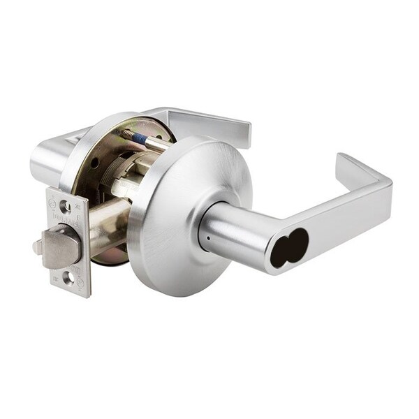 Classroom Intruder Function, SFIC less core, LR Lever, C Rose, 626 Satin Chrome Finish